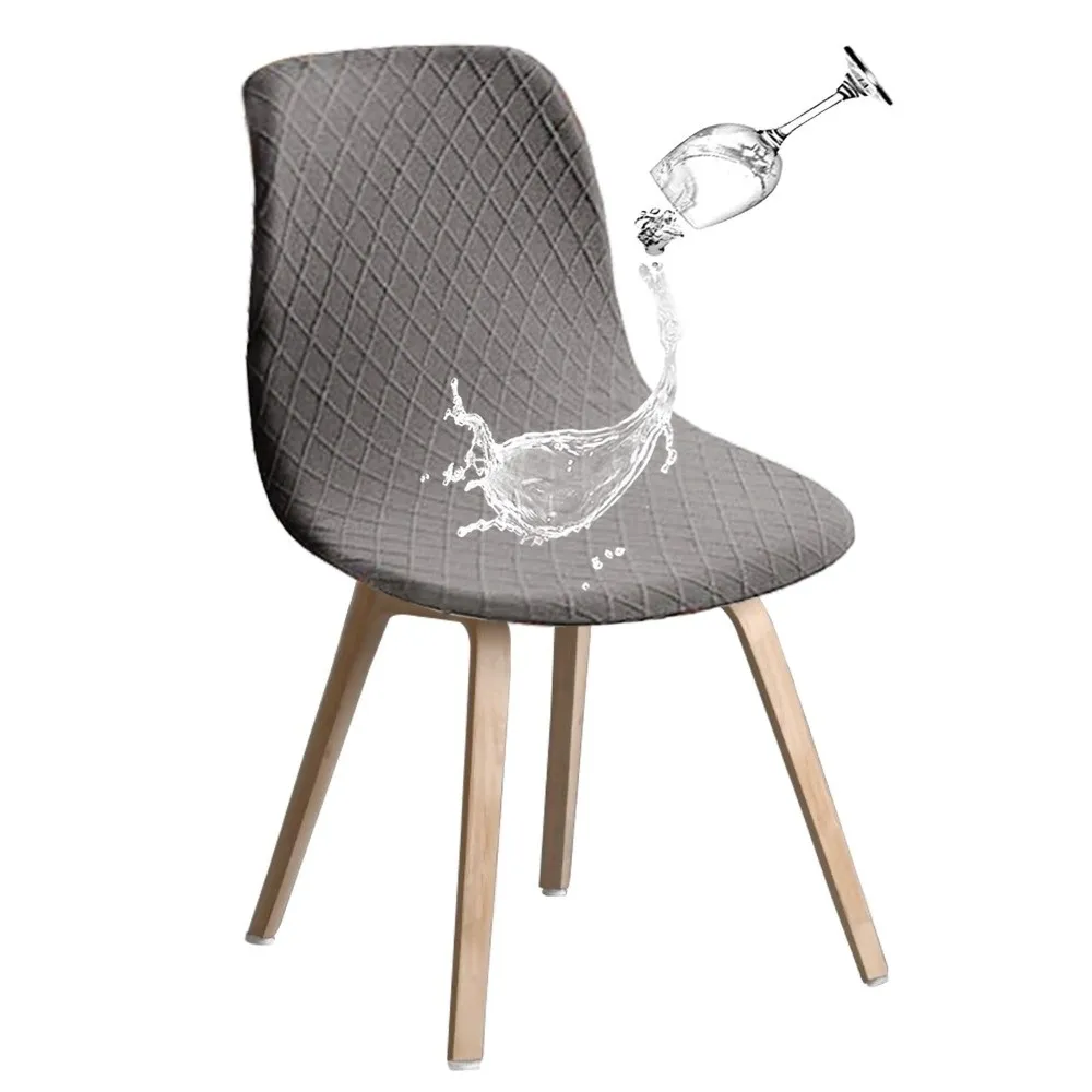 Short Back Dining Curved Chair Cover Elastic Stretch Waterproof Stretch Chair Cover Jacquard Thickened Bar Seat Covers Kitchen