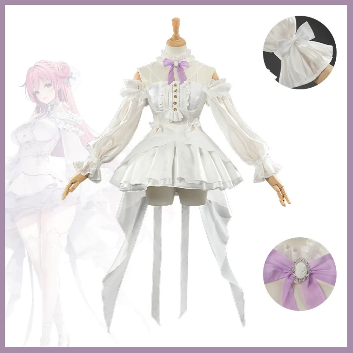 Game NIKKE：The Goddess of Victory Dorothy Cosplay Costume White Wedding Dress Lolita Skirt Wig Woman Sexy Carnival Party Suit view 2