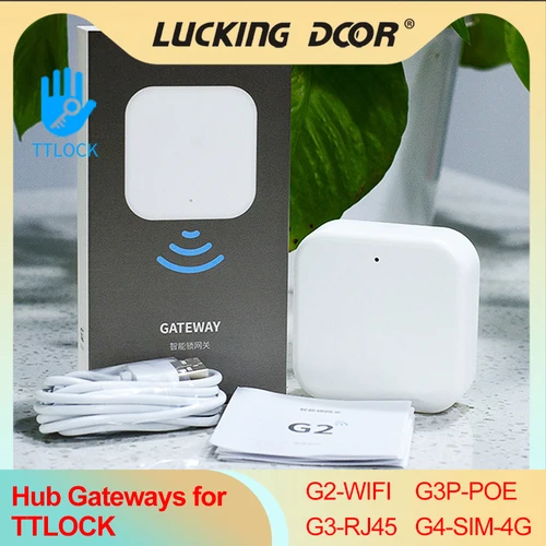 Imagen 1 del producto TTlock Gateways G2 G3 G3P G4 Bluetooth a 4G / GJ45/WiFi Hub dispositivo de hogar inteligente TThotel TT Lock App teléfono Control remoto desbloqueo