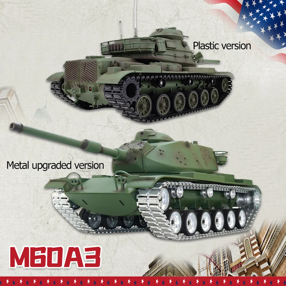 Танк Tongde 1/16 Американский M60A3 Patton с металлической моделью и дистанционным управлением, игрушечный внедорожник совместимый с материнской платой Henglong 7,0