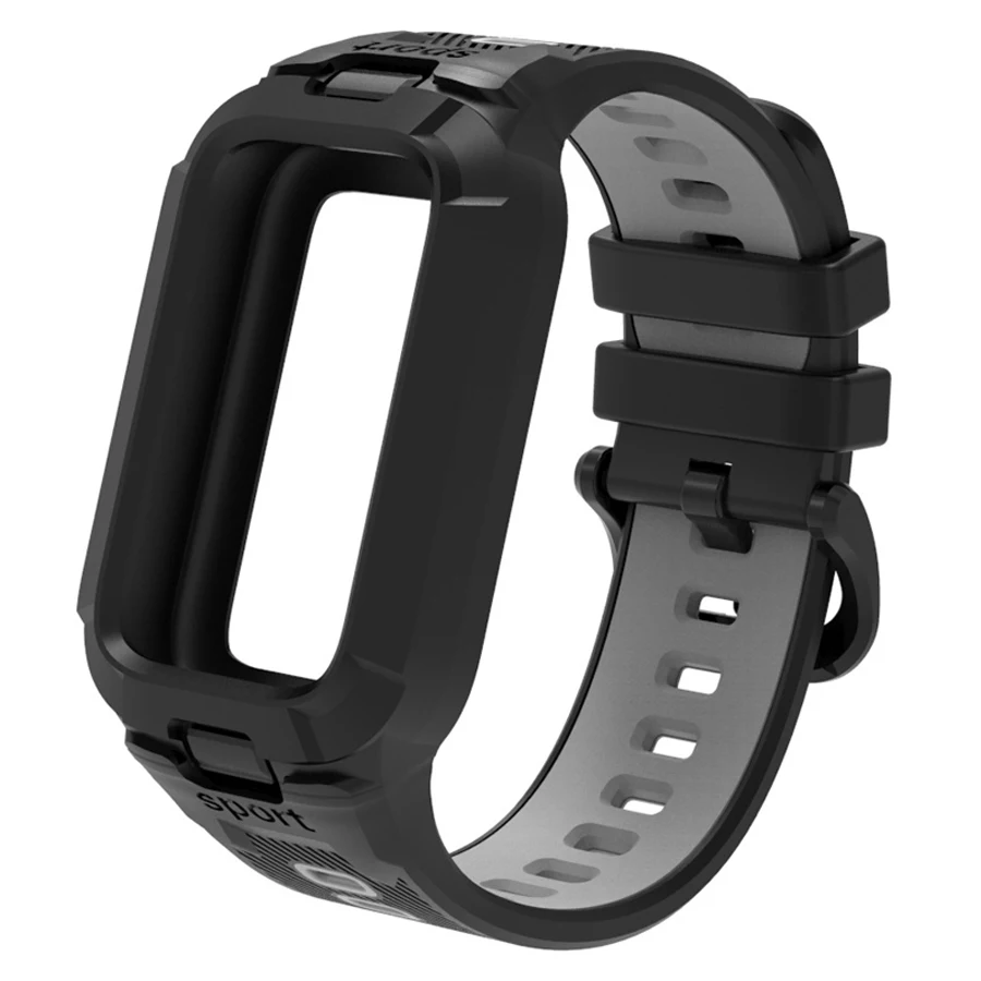 Case+Silicone Bandje voor Xiaomi Smart Mi Band 9 8 Active Accessoires Sport Geïntegreerde Armband Correa+Hoesje voor Redmi Band 3 2