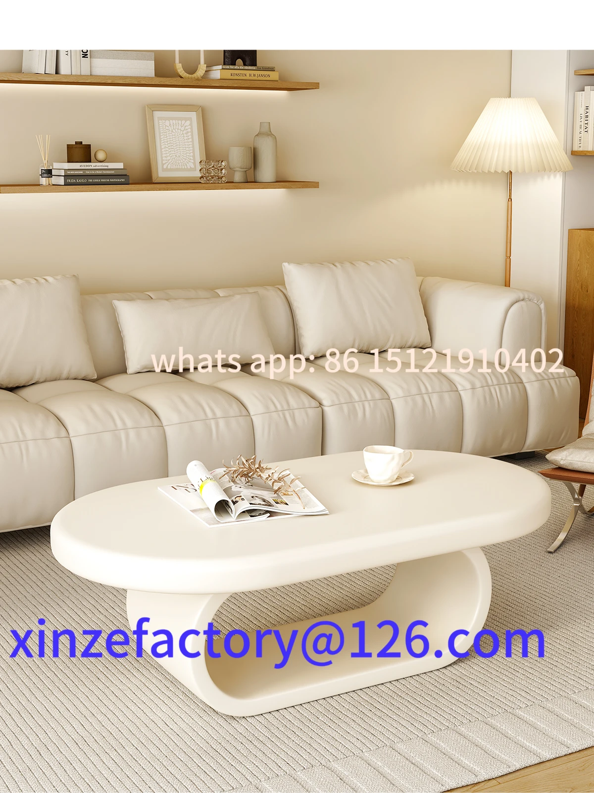 

Customizable living room household tea table small apartment table modern simple cream style small coffee table