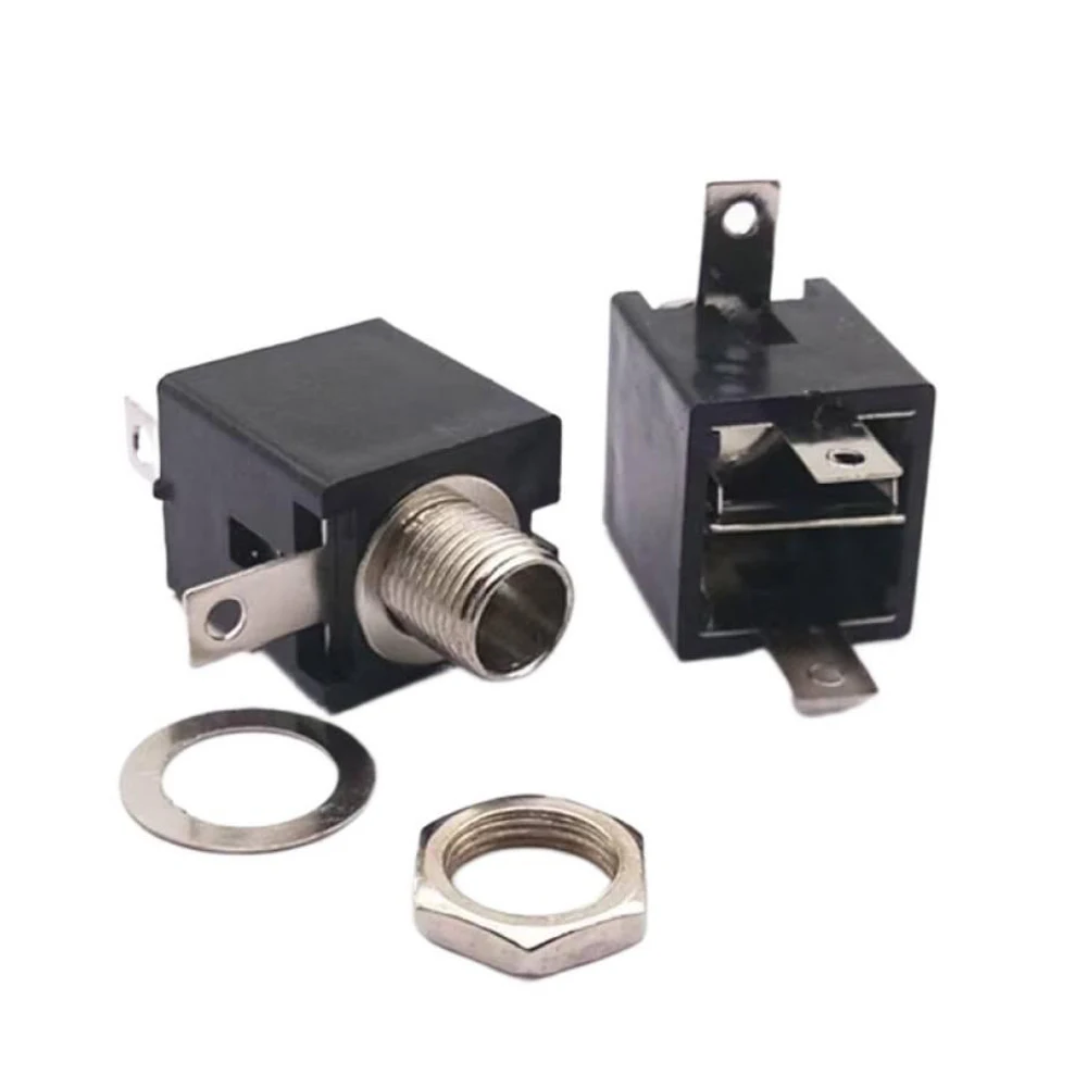 

Microphone Female Audio Socket Vertical 3Pin 6.35mm Jack Connector Zinc Alloy Plug Mono Female Socket 10PCS