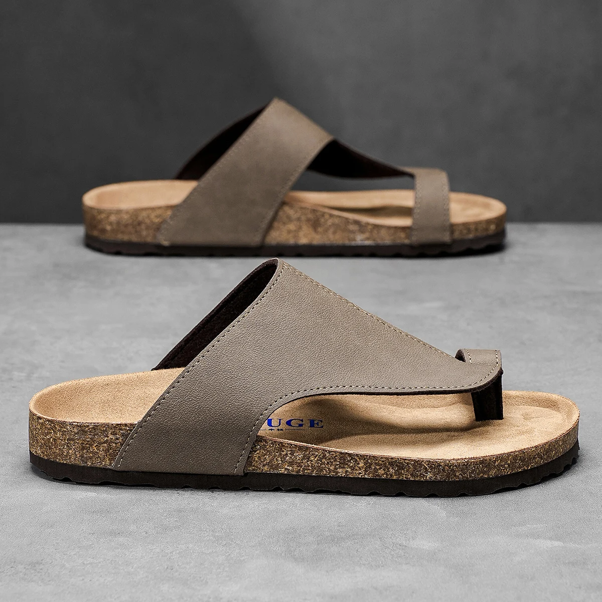 Big Size 48 49 Cork Slippers M - Flip Flop Leather Men recension och pris