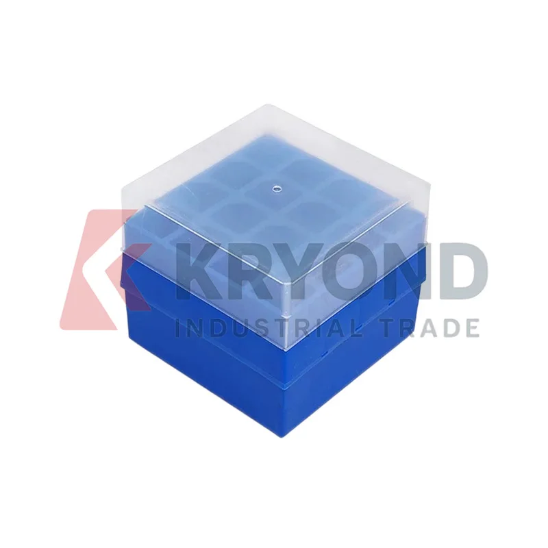 Laboratory Centrifuge Tube Box 50mL Blue 16 Wells 29.2mm Diameter 14×14×12.5cm Storage Holder Organizer Container Research Model