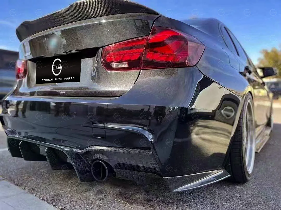 F30 ألياف الكربون الناشر لسيارات BMW 3 Series F30 F35 320i 328i 335i 340i M الرياضة الشفة الخلفية M-tech F30 GEEX نمط الناشر الخلفي #5