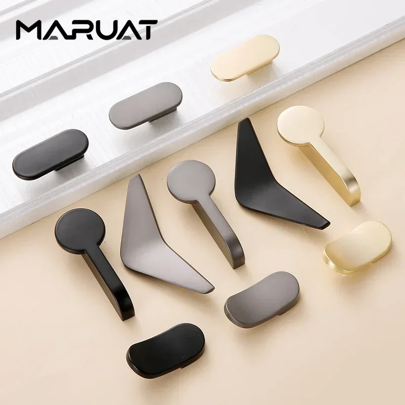 Zinc Alloy Modern Gold Black Closet Door Solid Handle Single Hole Drawer Cabinet Closet Small Pull Furniture Door Handle