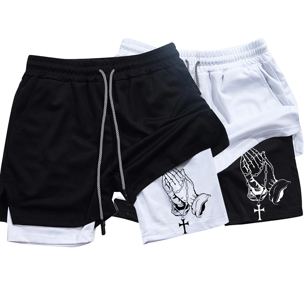 

Unique Praying to God Design Men's Casual Shorts with 2-in-1 Athletic and Relaxation Functions in Various Sizes