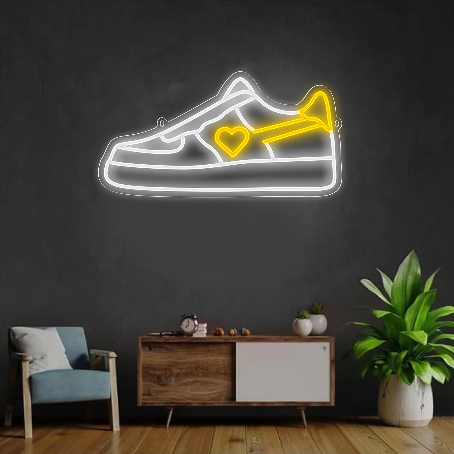 Insegne al neon per scarpe, insegne al neon a LED, interruttore dimmer con alimentatore USB, decorazioni da parete per bar ristorante da soggiorno,