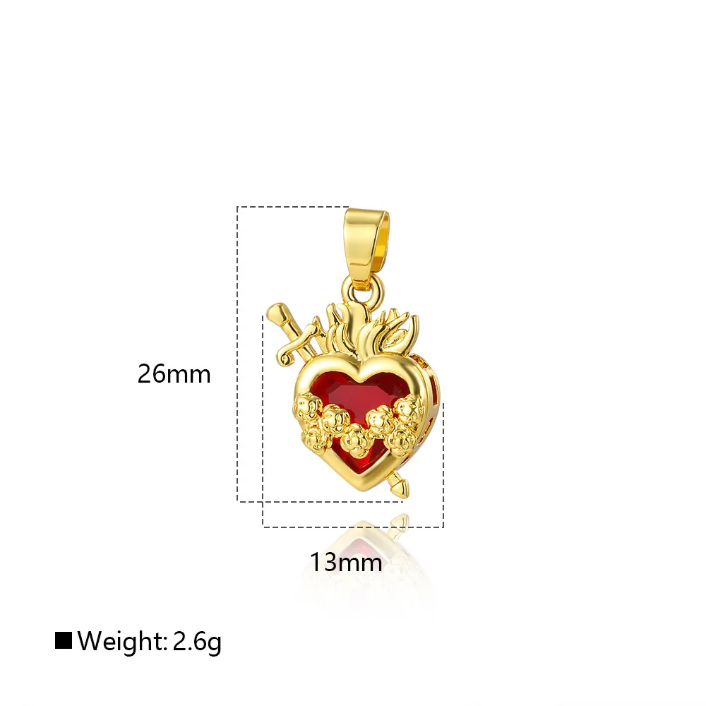 4 European and American cold wind red crown love pendant copper O-word necklace light luxury temperament women's jewelry