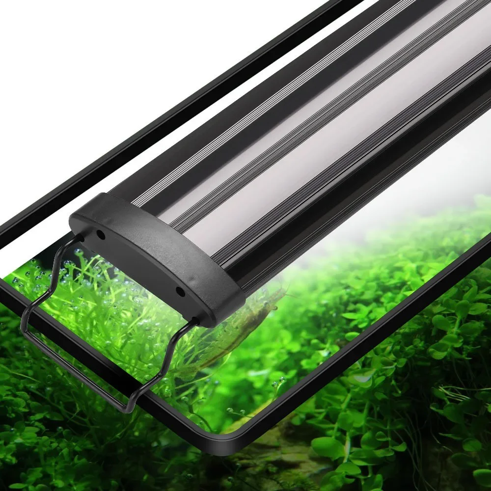 31-120cm Akwarium LED Light Super Slim Fish Tank Aquatic Plant Grow Lighting Wodoodporna jasna lampa z klipsem RGB LED do akwarium — zdjęcie 3
