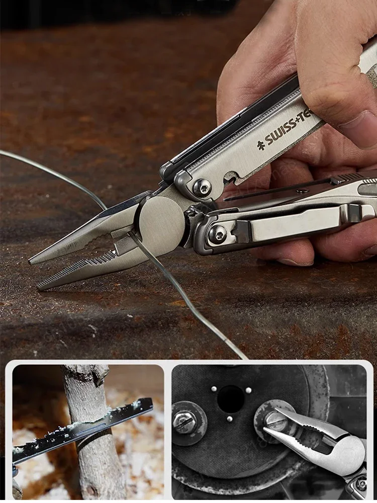 SWISS TECH 11/18 In 1 Multi Tool Folding Pliers Multi-functional Combination Tool Scissors EDC Outdoor Equipment