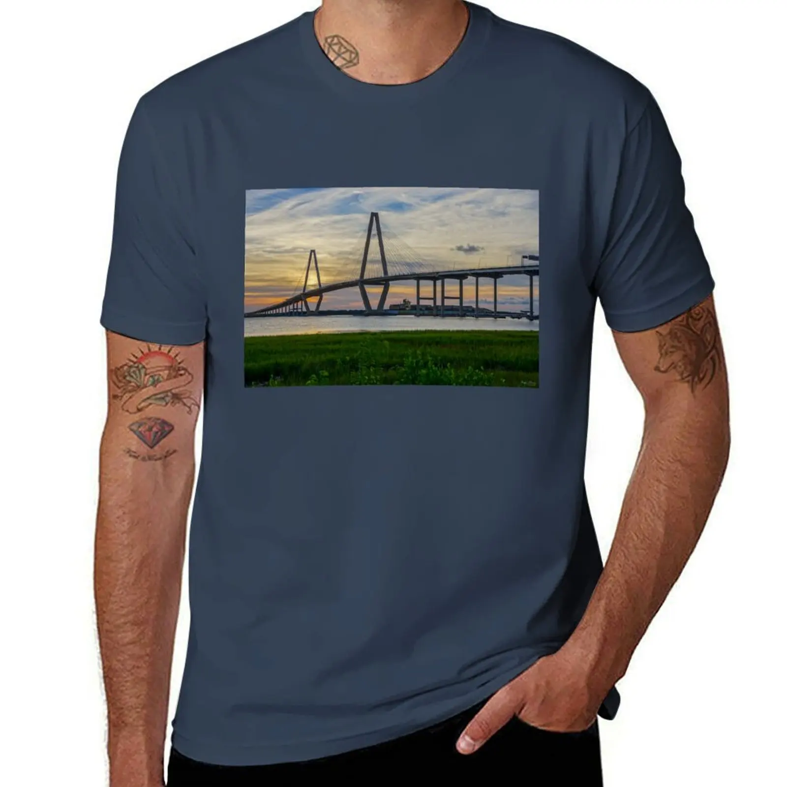 

Arthur Ravenel Jr Bridge T-Shirt blue lock anime t shirts vintage graphic tee plus size tops mens t shirts