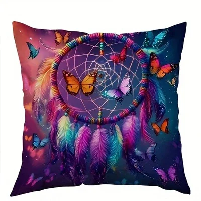 أجراس الرياح الربيعية وأغطية وسائد على شكل فراشة جميلة مناسبة لأغطية الوسائد المزخرفة لغرفة نوم السيارة والأريكة