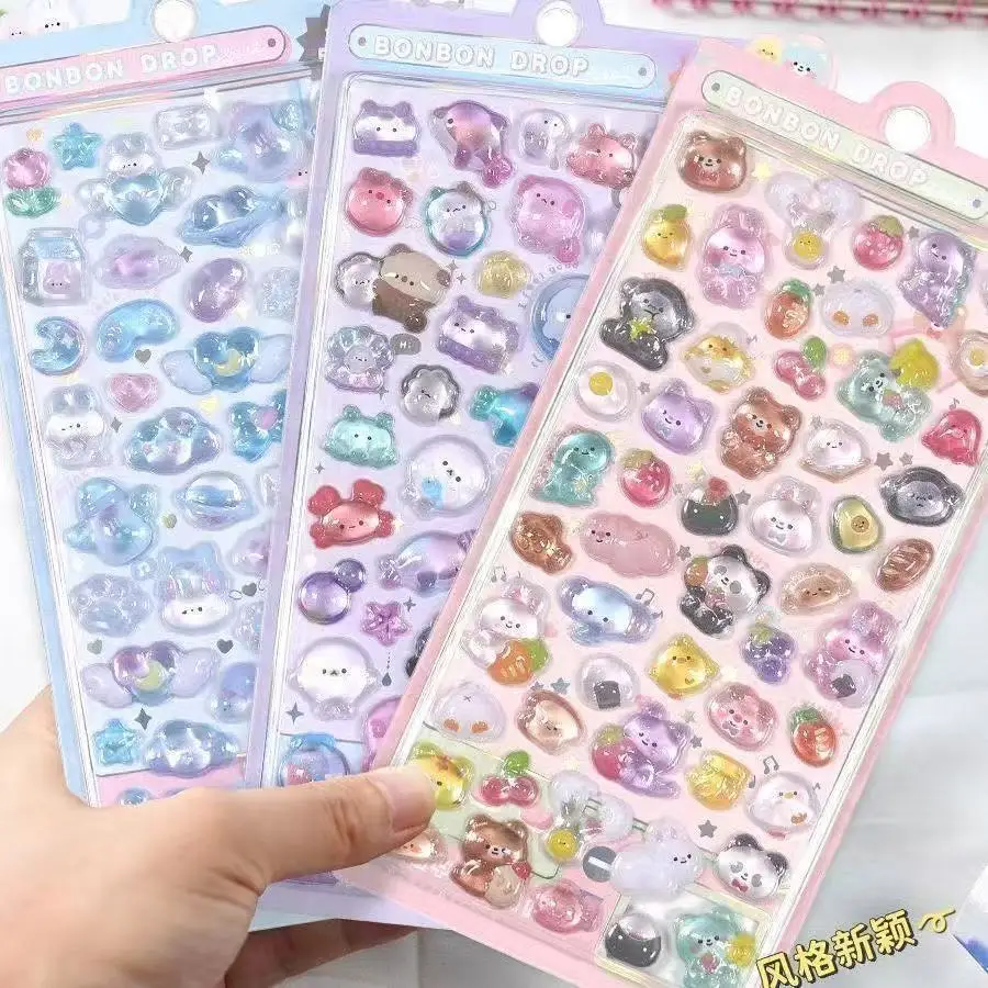 4 Pieces Cartoon 3D Relief Fun Stickers - DIY for Phone Cases, Cute Decorative Stickers for Girls & Kids Anime Worlds Store