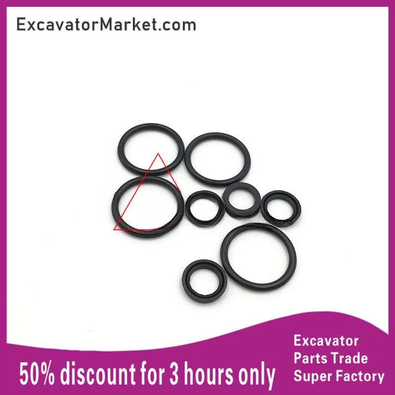 Excavator Spare Kato HD512/820/1023-1/2/3 Walking Foot Valve Bullet Head Oil Seal Repair Kit Excavator Accessories