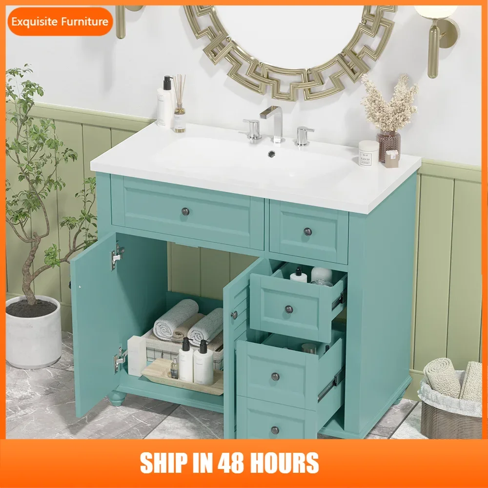 

36'' Bathroom Vanity with Undermount Sink,Free Standing Vanity Set with 2 Drawers& Soft Closing Doors,Solid Wood Frame Bathroom