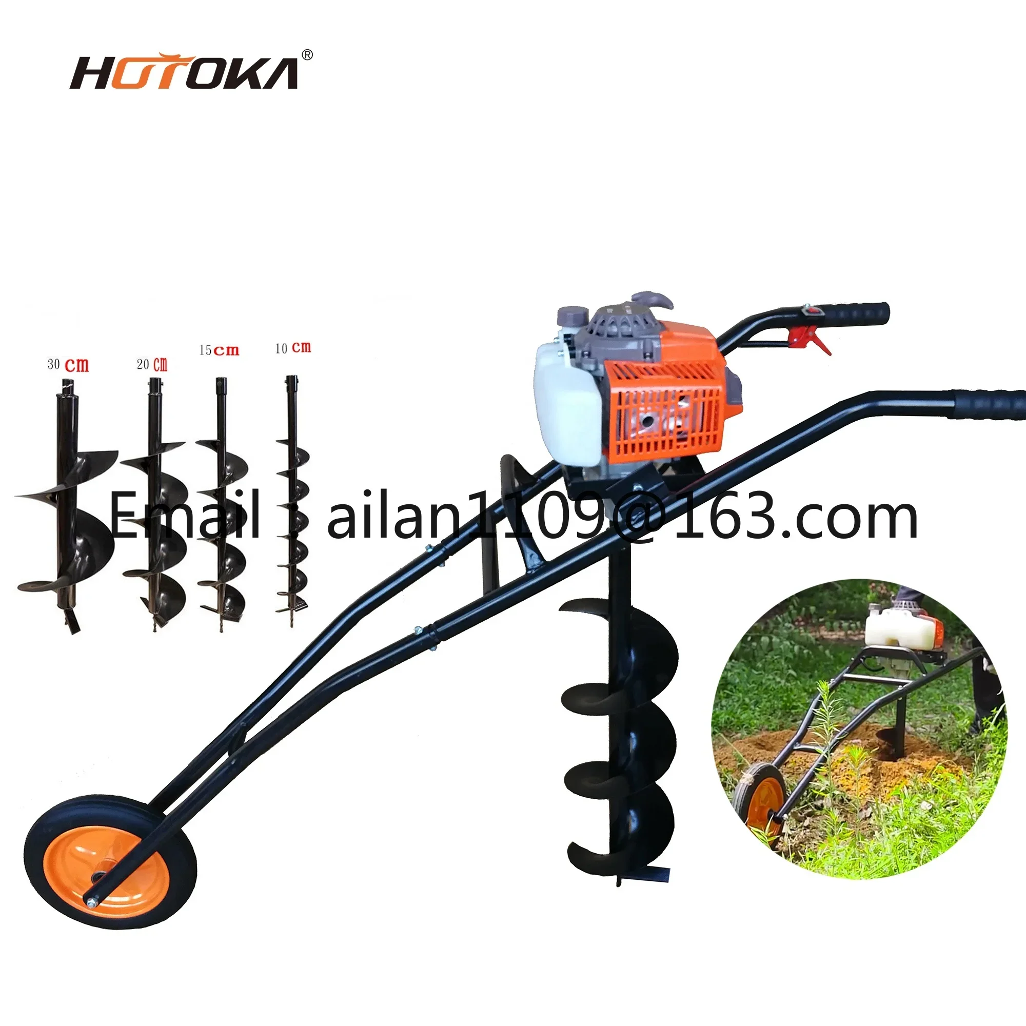 Digging Tools Drill Gasoline Hand Push Ground Drill Post Hole Digger Machine 62cc Manual Earth Auger