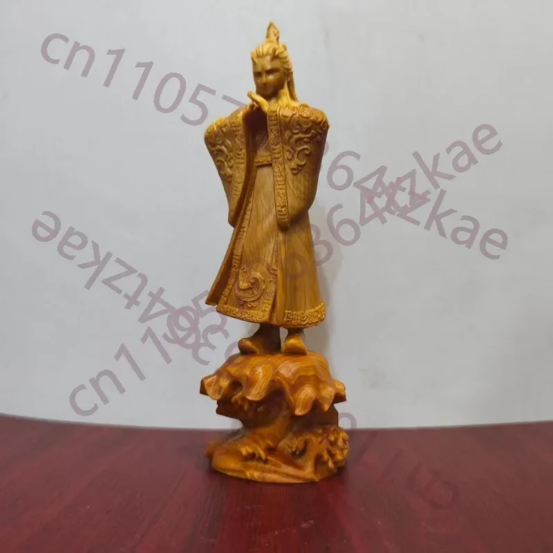 Hand-Carved Cliff Cypress Ao Bing Statue - 6.3