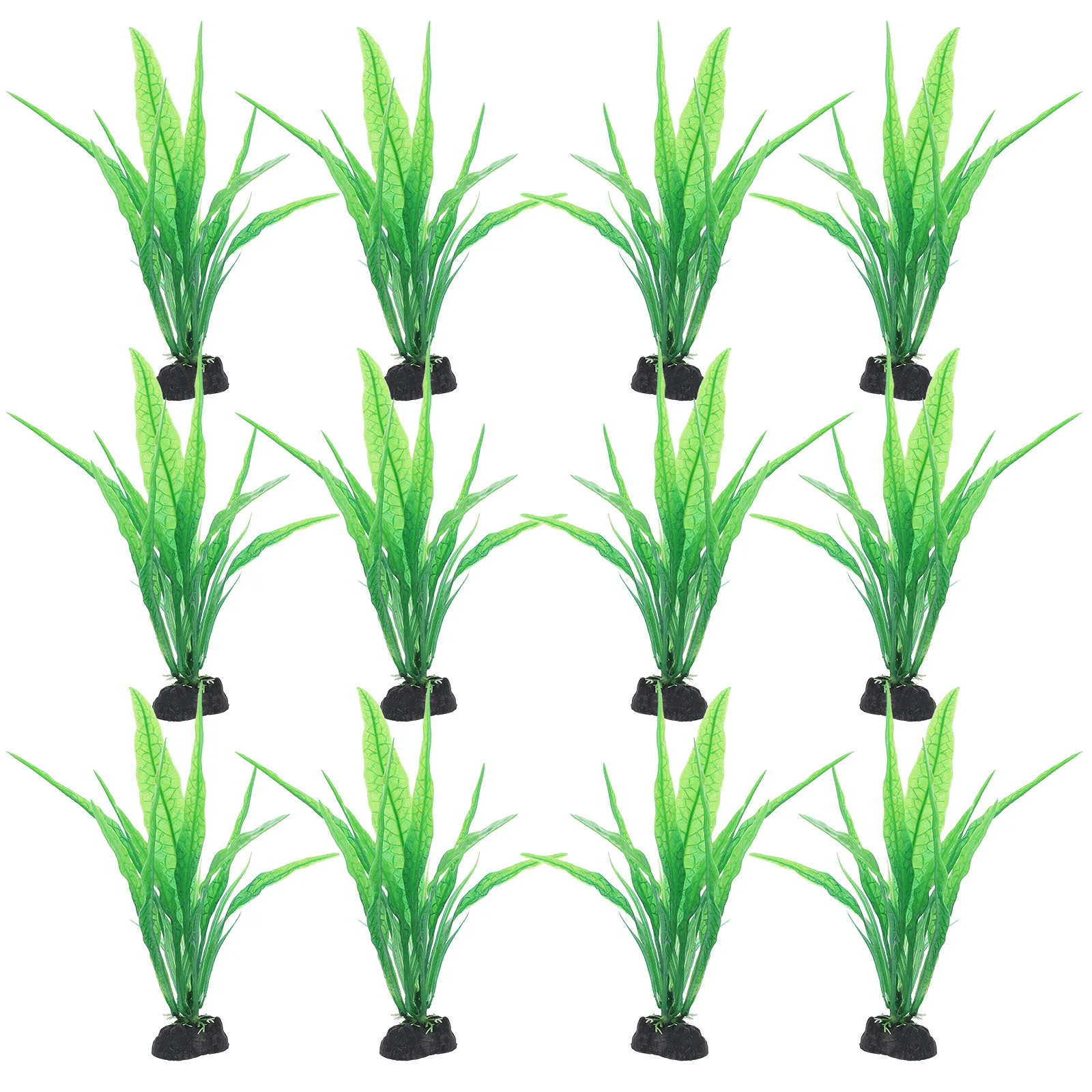

12Pcs Artificial Aquatic Plants Lifelike Vivid Fish Tank Decoration Durable Replaceable Aquarium Decor for Freshwater Turtle