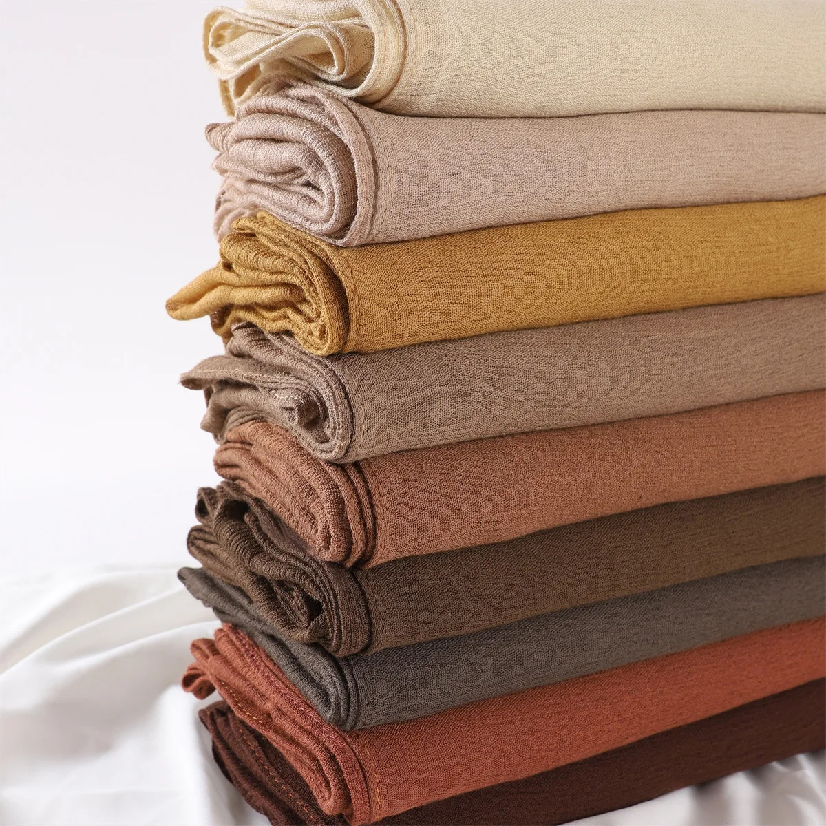 Frauen große Größe einfache feste Baumwolle Rayon Falte Hijab Schal Dame hochwertige Wickel und Schals Musulman Stirnband islamischen Turban – Detail 12