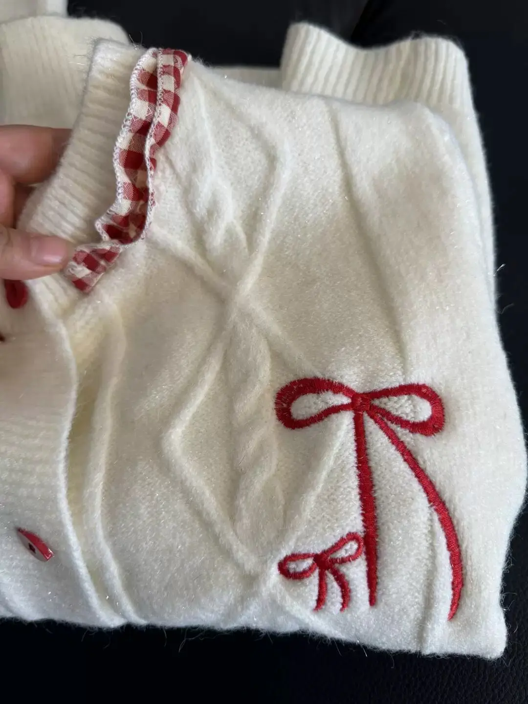 

Gagarich милый свитер с вышитым бантом и пуговицами, женский кардиган на осень и зиму, милое возрастное утягивающее вязаное пальто