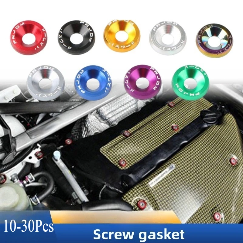 

10-30PCS Car Mudguard Screw Gasket JDM Car Modification Bumper Engine Reinforcement M6 Screw Decorative Gasket JDM Accessories
