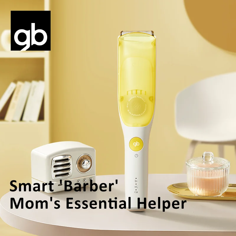 

Набор машинок для стрижки волос GB Baby, беспроводная перезаряжаемая, полностью подходит для новорожденных, керамическая триммерная головка, автоматическое всасывание волос