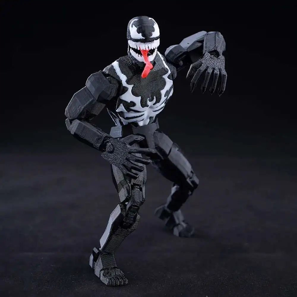 9L3D Printed Anime Characters Lucky Dummy 13 Action Figures Venom Spider-Man Multi-Jointed Movable Shapeshift Mannequin Toys