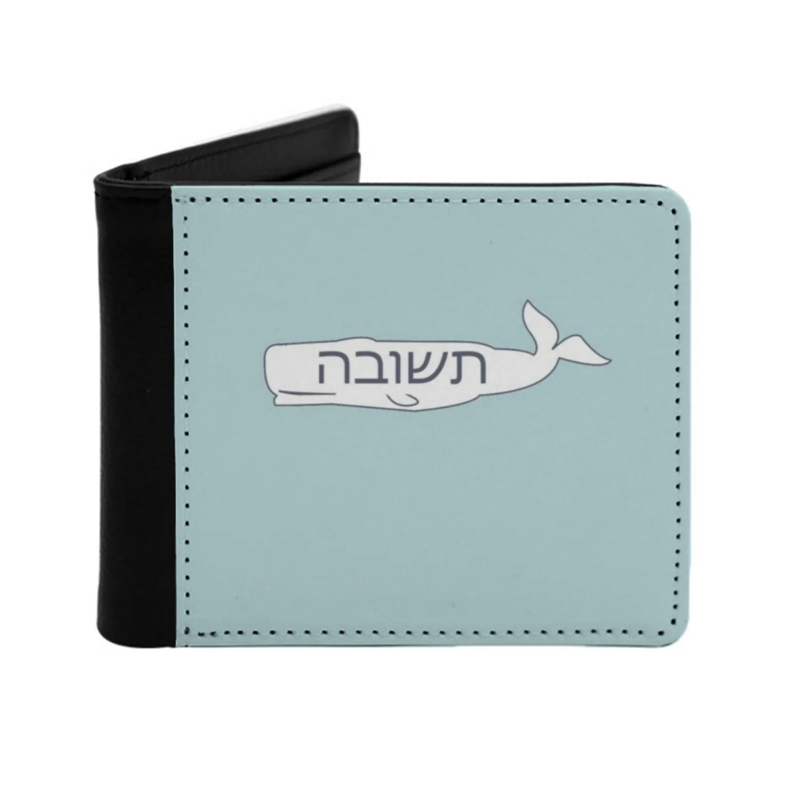 

Teshuva Torah Torah Forgiveness Bible Whale Hebrew Jewish Israel Personalized Men's Leather Wallet Credit Card Pouch Purse
