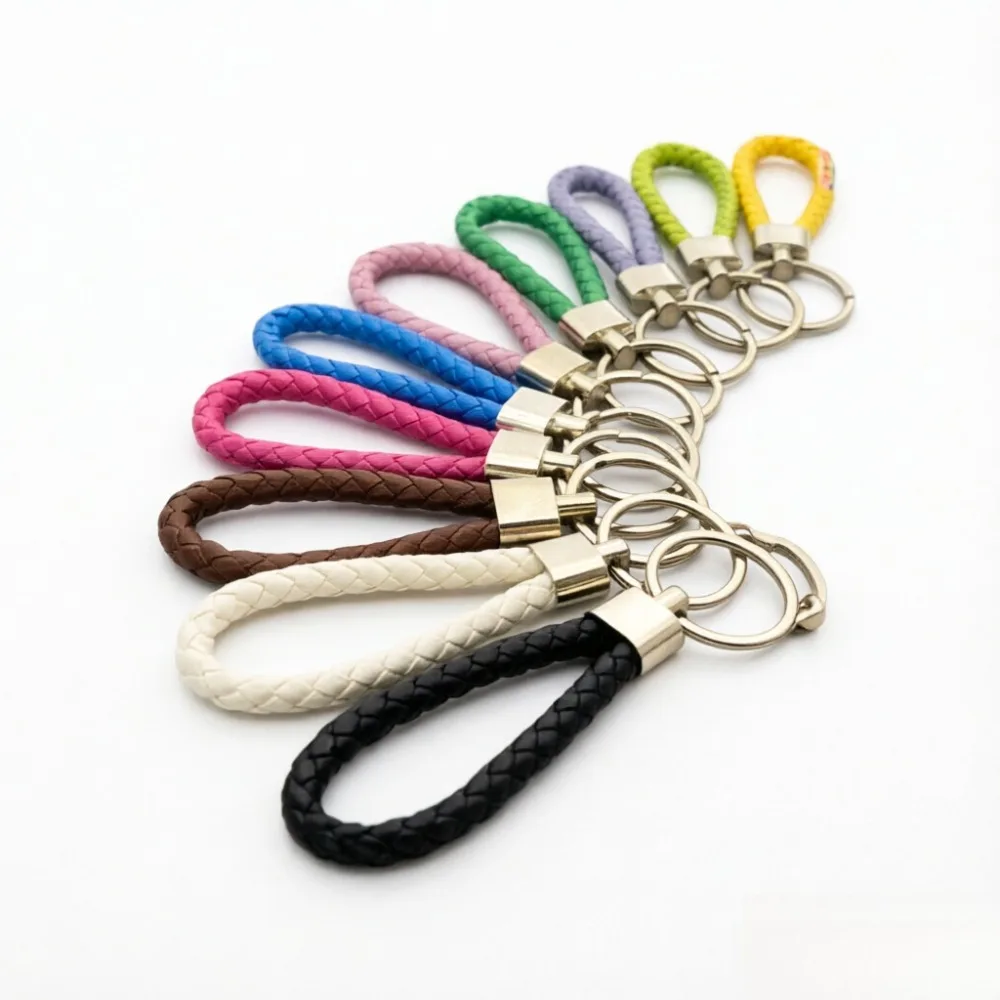 

Fashion Trend Multi Colored Woven Couple's Creative Keyring Leather Keychain Car Rental House Apartment Keyring Male and Female