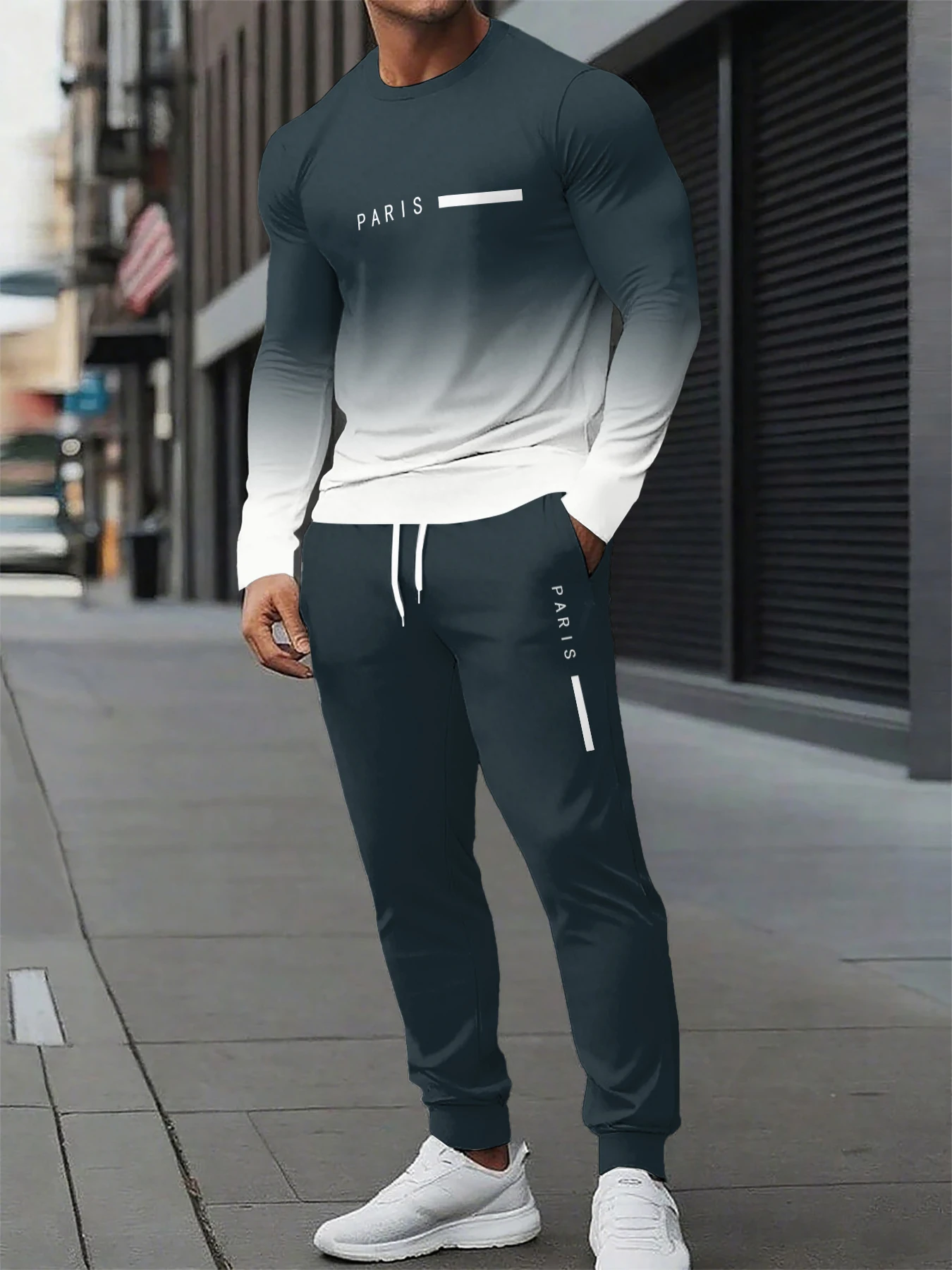 

Autumn and Winter Men Long Sleeve Set Men Sports Long Sleeve Set Popular Printed Pattern Men Fashion and Street Set Quick Drying