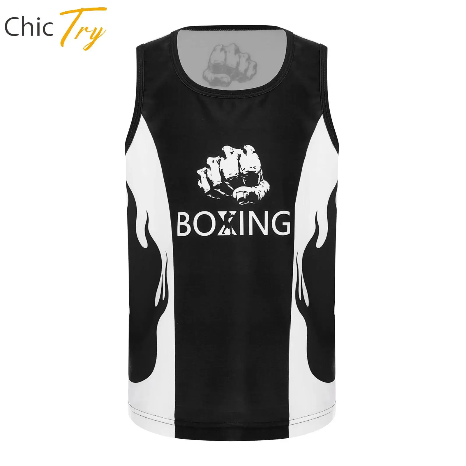 

Boys Halloween Boxer Cosplay Costume Boxing Training Vest Sleeveless Stylish Fight Kickboxing Tank Top MMA Clothes Sportswear
