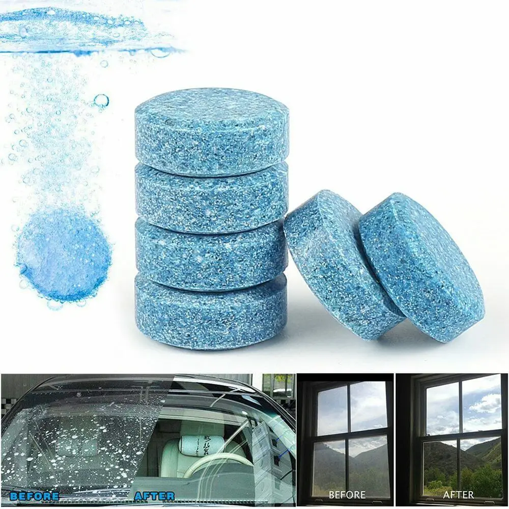 

10Pcs Car Windshield Glass Washer Fluid Cleaning Effervescent Tablets Accessories