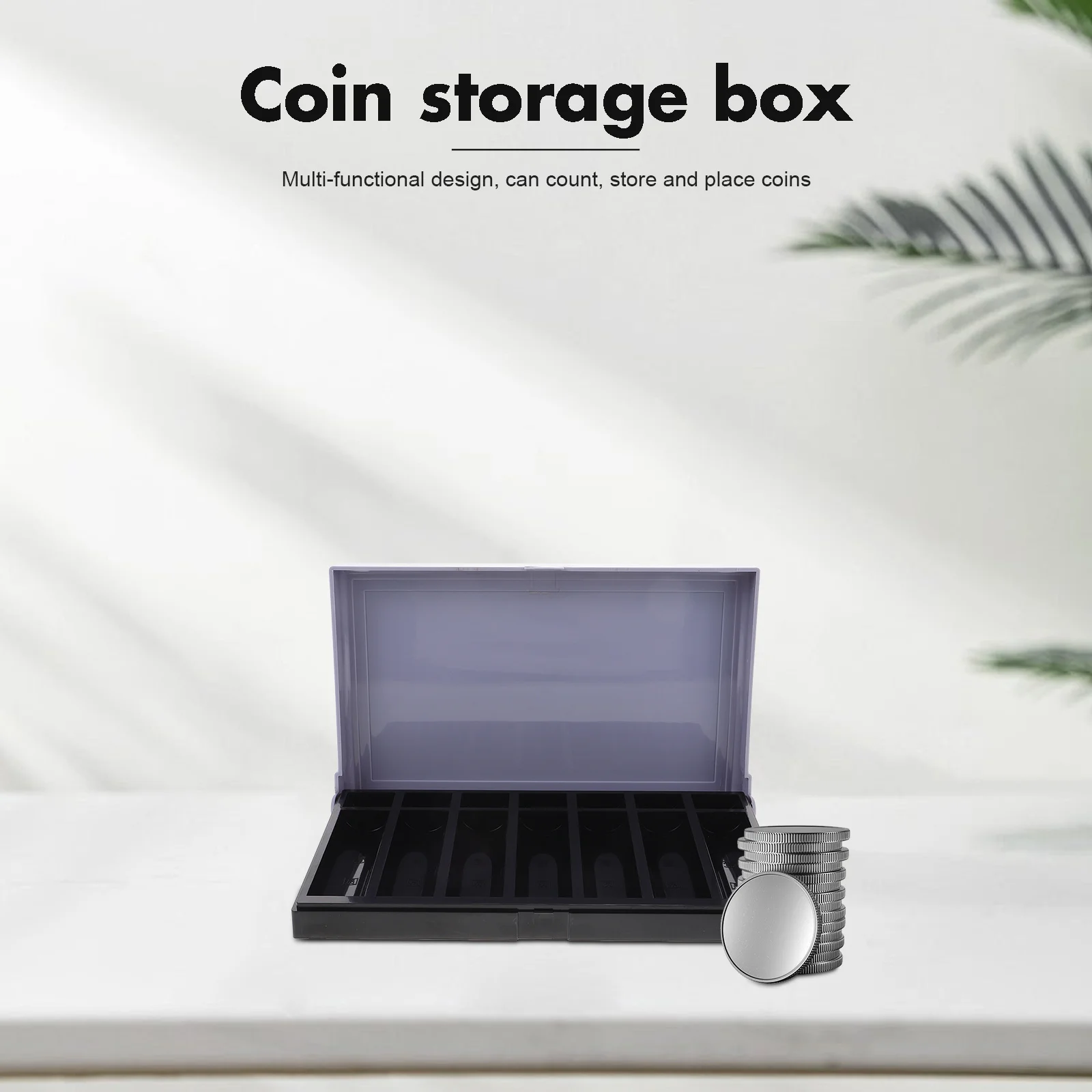 Sturdy Plastic Coin Organizer Tray with Multi-Grid Design Ideal for Business Coin Sorting Counting and Secure Storage Case