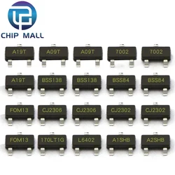 100PCS/LOT 2N7002 2SA1015 2SC1623 2SC1815 2SC945 BAS16 BAT54C BAT54S BAV70 BAV99 BAW56 BSS138 BSS84 SOT23 MOS Field Effect Tube