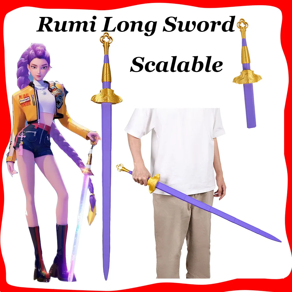 Rumi Cosplay 3D impreso cuchillo largo grupo de niñas juego de rol espada ornamento accesorios demonios cazador KPop accesorios de disfraz para mujeres