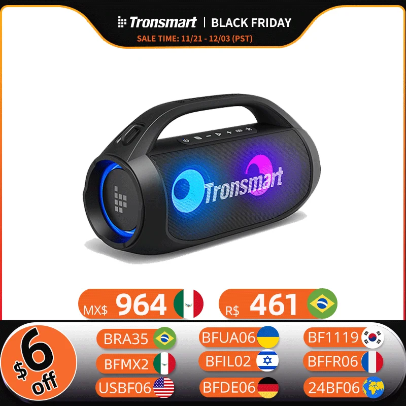 Tronsmart Bang SE Speaker Bluetooth Powerful Speaker with 24-Hour Playtime, Bluetooth 5.3, Portable Handle, for Camping, Outdoor