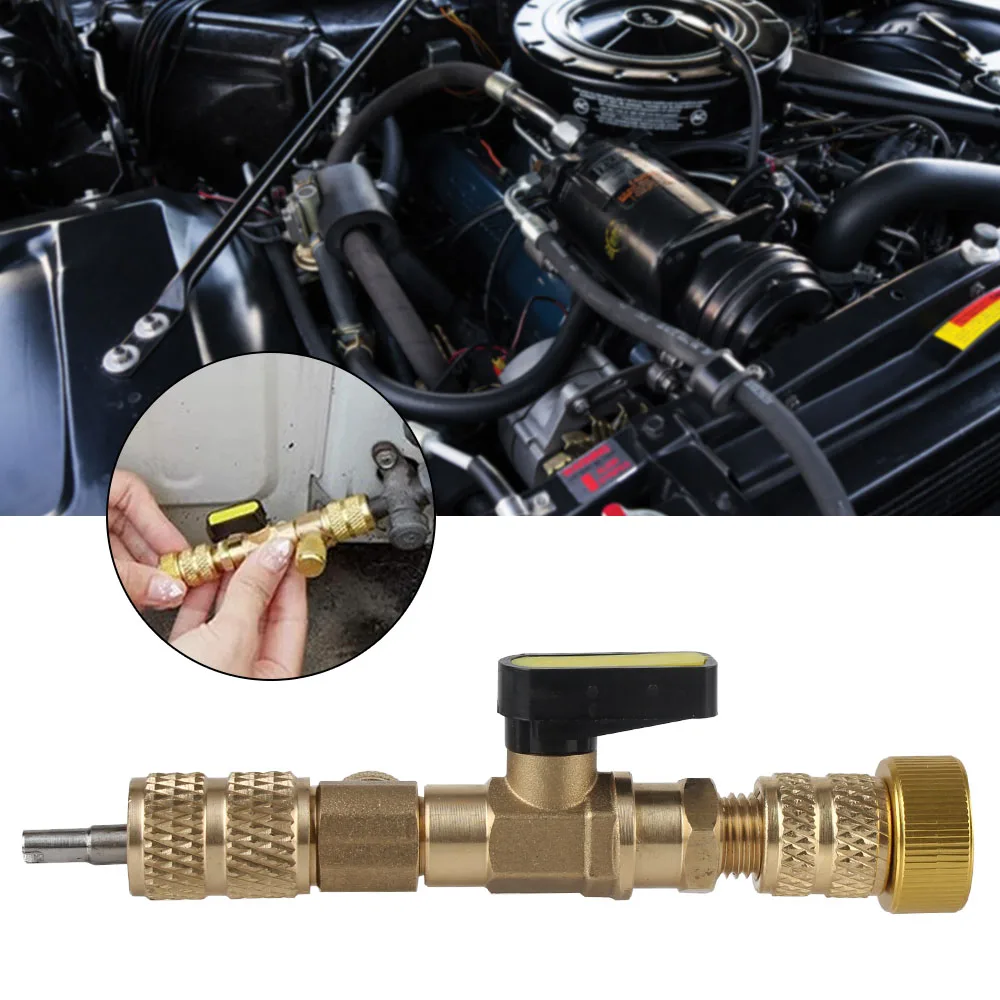 Reparación de aire acondicionado y fluoruro, válvula de refrigerante para aire acondicionado de coche, adaptador de seguridad, herramienta de refrigeración, válvula de CA R22 R410A