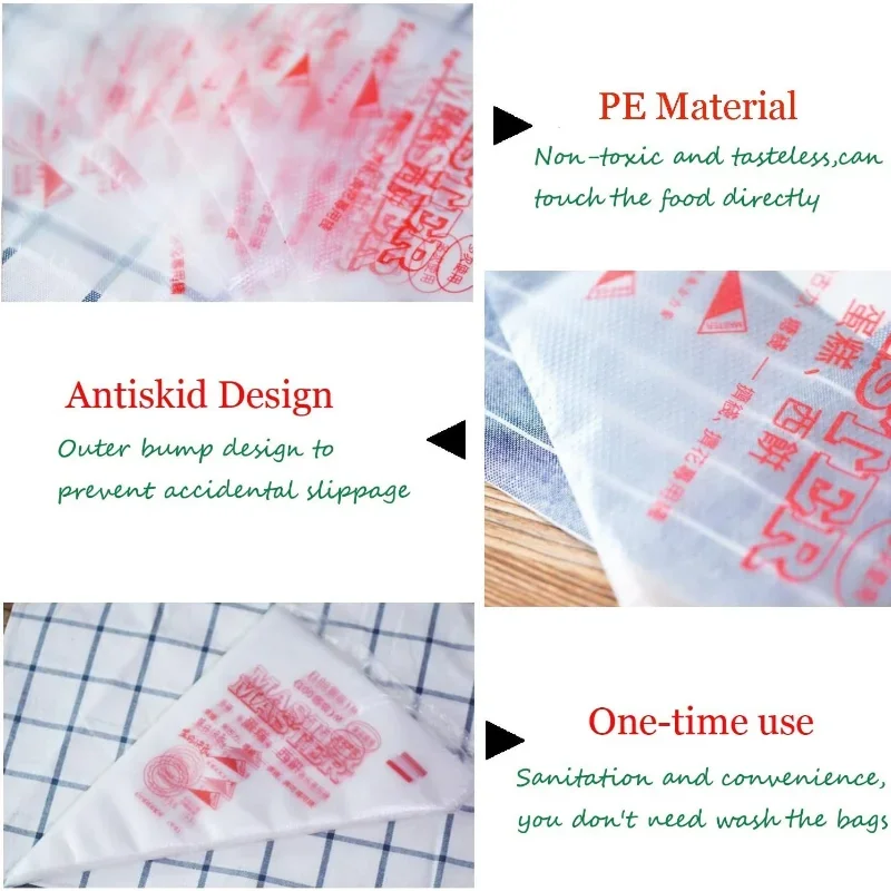Piping Pastry Bag Pack of 100 Plastic Disposable Cream Pastry Bag Cake Icing Sugarcraft Cupcake Piping Decorating Tools
