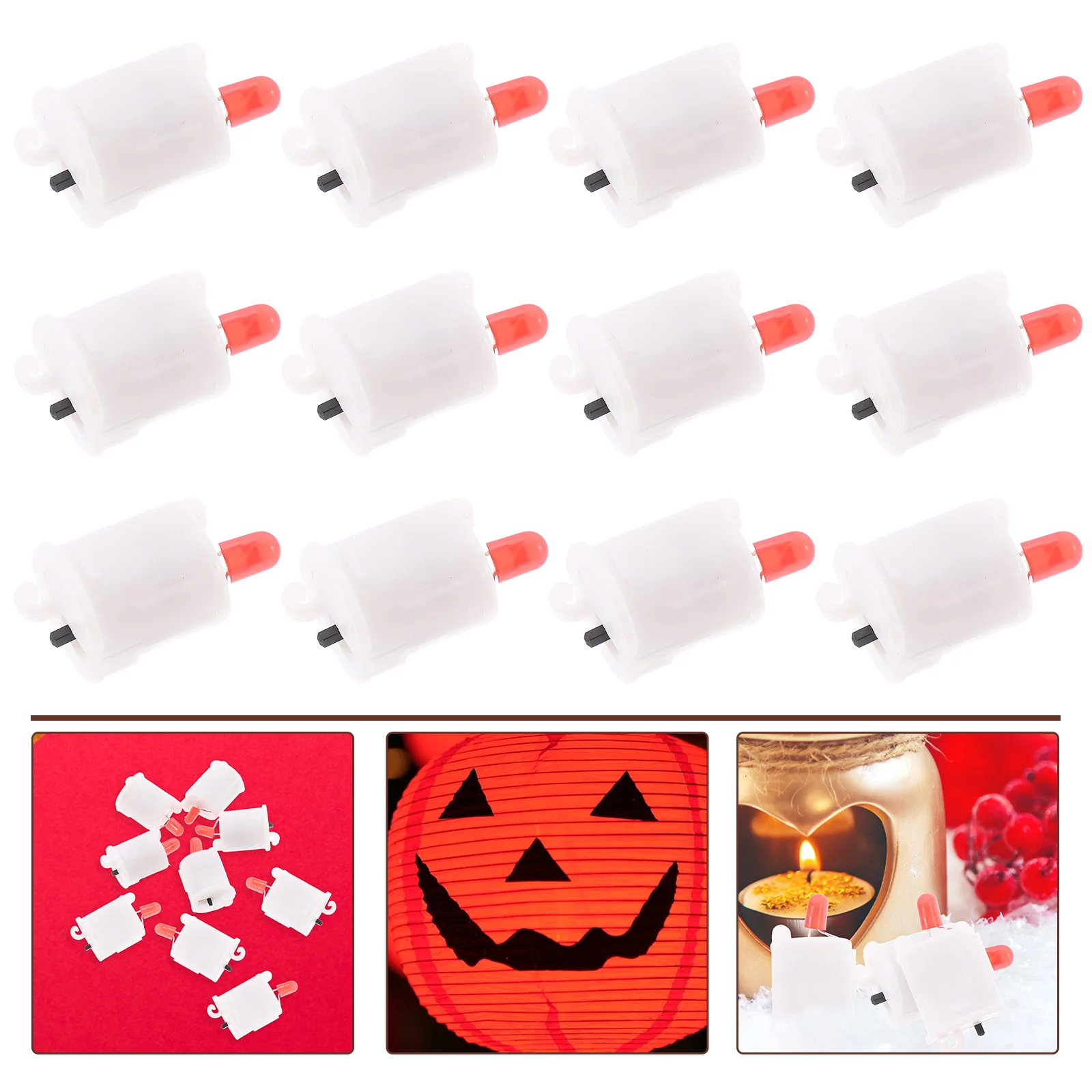 

12pcs Electronic Light Mini LED Lantern Bulbs Plastic Woven Paper Outdoor Child Red Atmosphere LED Lighting
