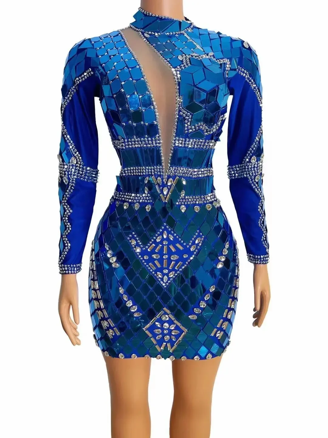 

Blue Variations Blue Queen Ballgowns Mirror Dresses Mardi Gras Day Suit Clothing Party Prom Evening Gowns Short Dresses