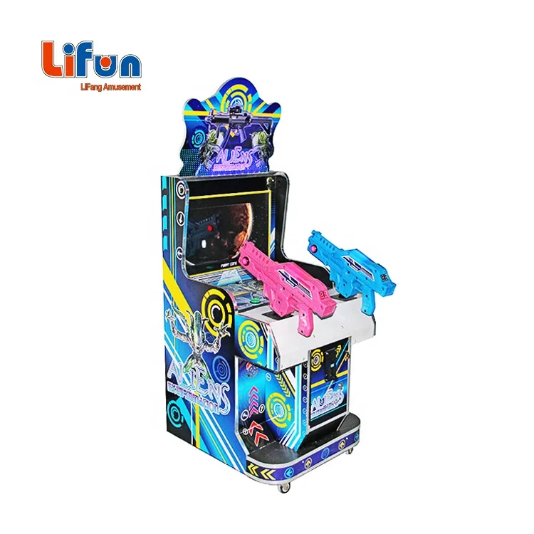 Indoor Amusement Park Children Coin Operated Arcade shooting Game Machine 2 players Alien Kids Shooting video Game Machine