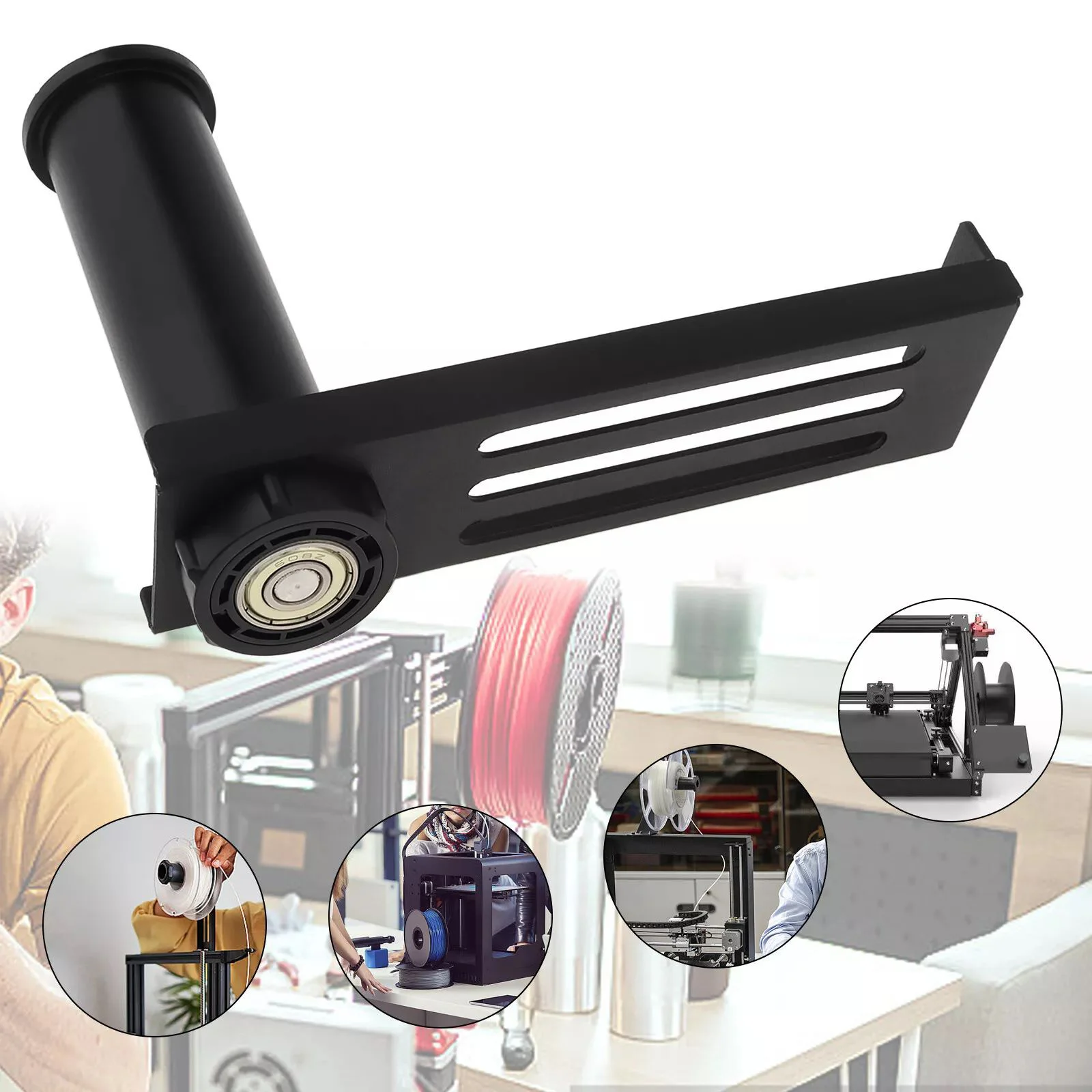 

1 комплект прочного вращающегося держателя нити для 3D-принтера с гайками и винтами Ender-3 CR K1 для 3D-принтера ABS PLA PETG TPU