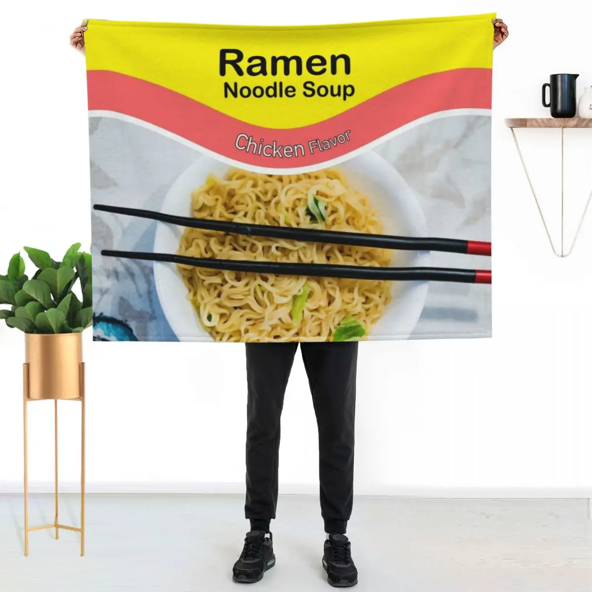 Ramen Noodles Packet Chicken Flavor Throw Blanket Furry Warm Luxury Brand Blankets For Bed Polar Furrys Blankets