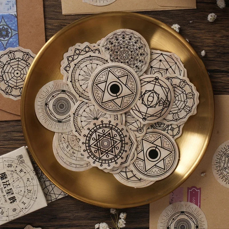 45pcs/lot Vintage Magic Circle Decorative Paper Stationery Stickers Scrapbooking Label Diary Stationery Art Journal Planner