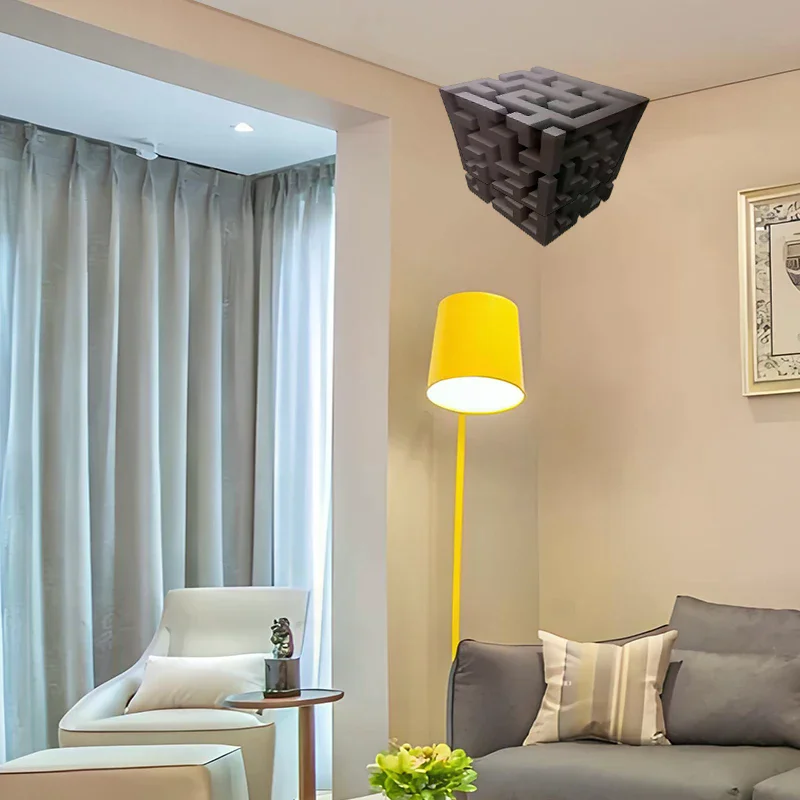 Optical Illusion Wall Art – 3D Corner Wall Decal – Impossible Corners Inspired Peel And Stick Removable 3D Wall Art