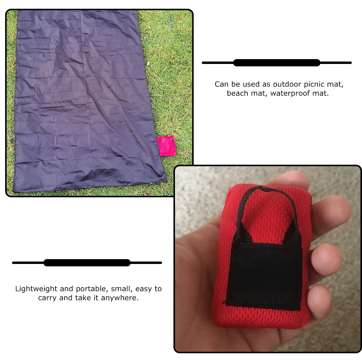 

Portable Waterproof Picnic Mat Lightweight Beach Camping Mats Outdoor Activities Sand Proof Easy Clean Multifunctional Crawling