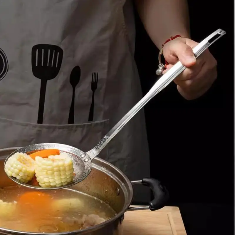 Slotted Spoon Stainless Steel Colander Spoon Cooking Skimmers Utensil Soup Ladle Kitchen Accessories Ladle Spoon For Cooking