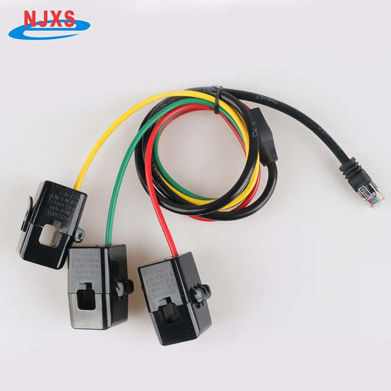 NJXSE Split Core Current Transformer OPCT10ATL Three-in-one with RJ12 50A/50mA 100A/50mA 100A/100mA Clamp Current Transformer